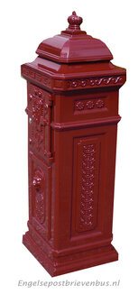 Engelse Kolom Brievenbus Aluminium - Rood