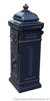 Engelse Kolom Brievenbus Aluminium - Blauw