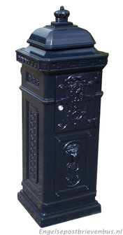 Engelse Kolom Brievenbus Aluminium - Blauw