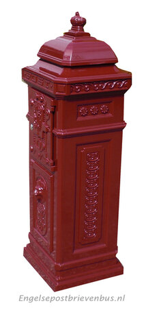 Engelse Kolom Brievenbus Aluminium - Rood