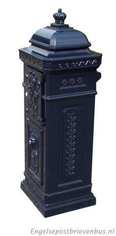 Engelse Kolom Brievenbus Aluminium - Blauw