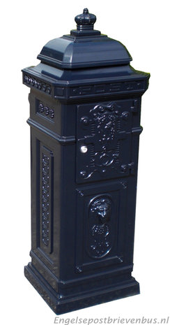 Engelse Kolom Brievenbus Aluminium - Blauw