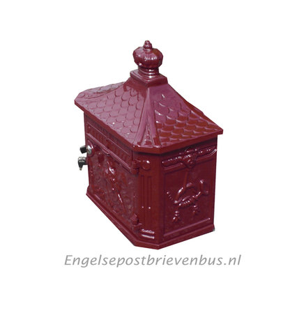 Engelse Brievenbus Wandmodel - Bordeaux Rood