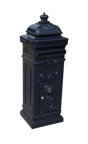 Engelse Kolom Brievenbus Aluminium - Blauw