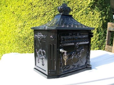 Engelse Brievenbus Wandmodel - Zwart